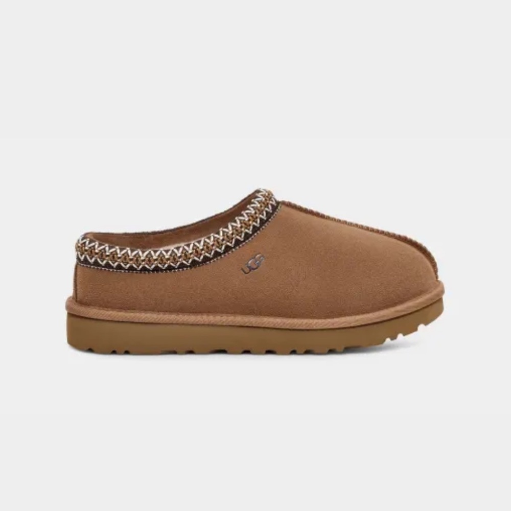 UGG Tasman Chestnut Slippers Embroidered Slipper Shoes NIB size 8 Men / 9 Women